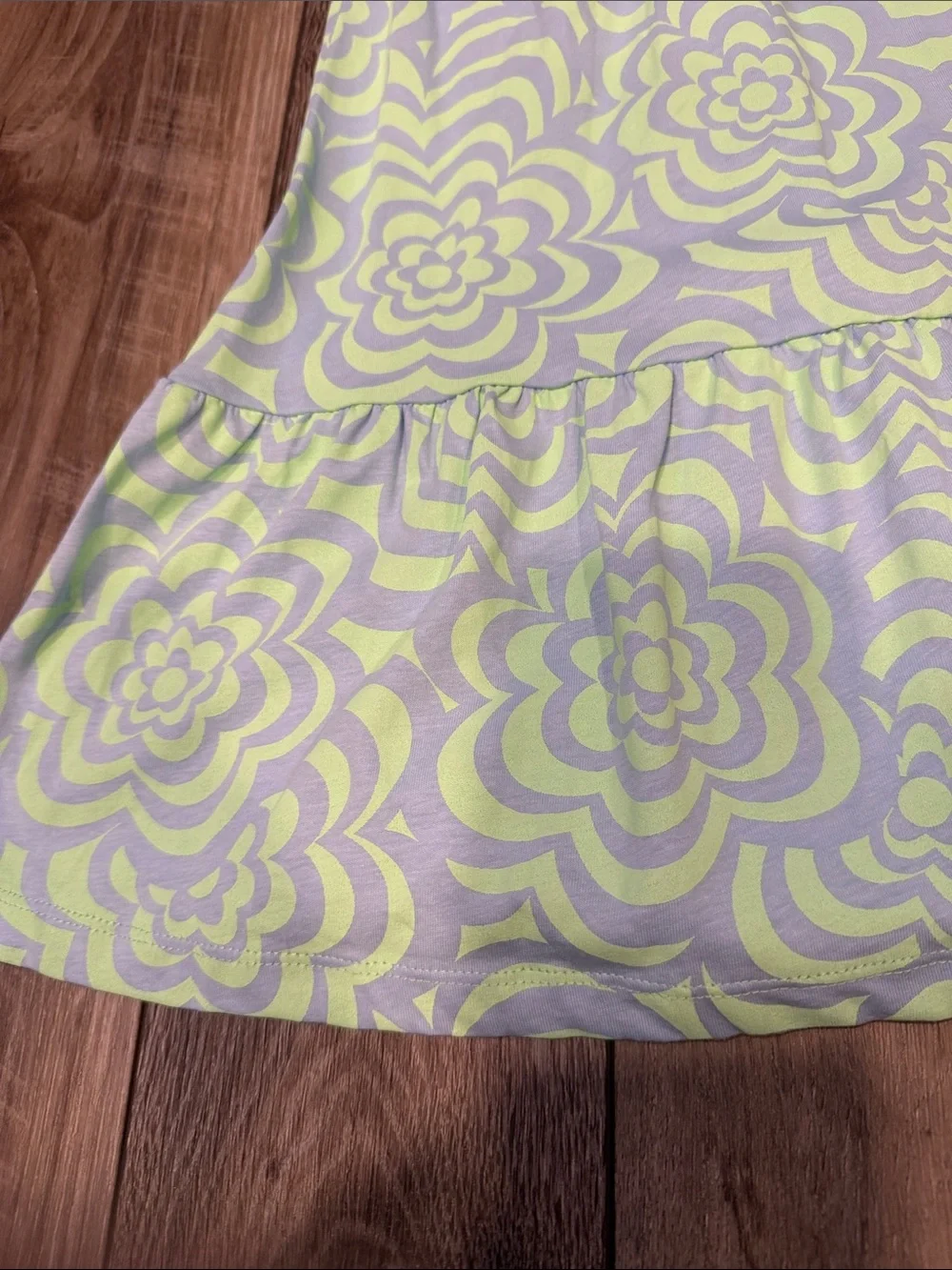 GAP Kids Criss Cross Tiered Dress in Green Print Size S